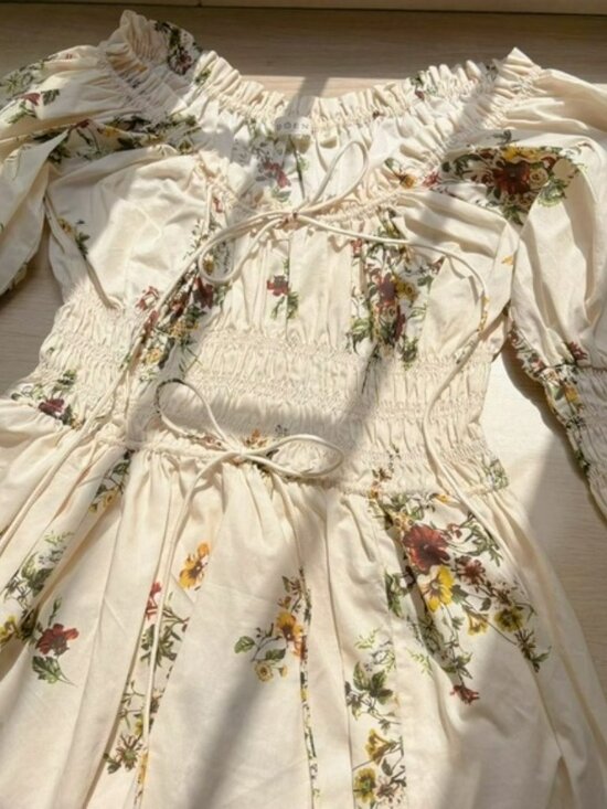 DOEN Kaira shirred floral-print organic cotton-poplin midi dress - Picture 7 of 14